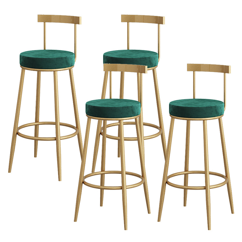 Metal Low Back Dining Stools Contemporary Armless Bar Stools with Cushion