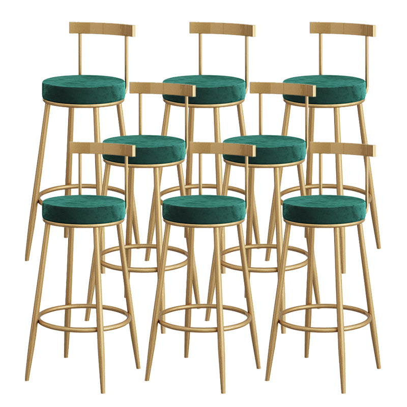 Metal Low Back Dining Stools Contemporary Armless Bar Stools with Cushion