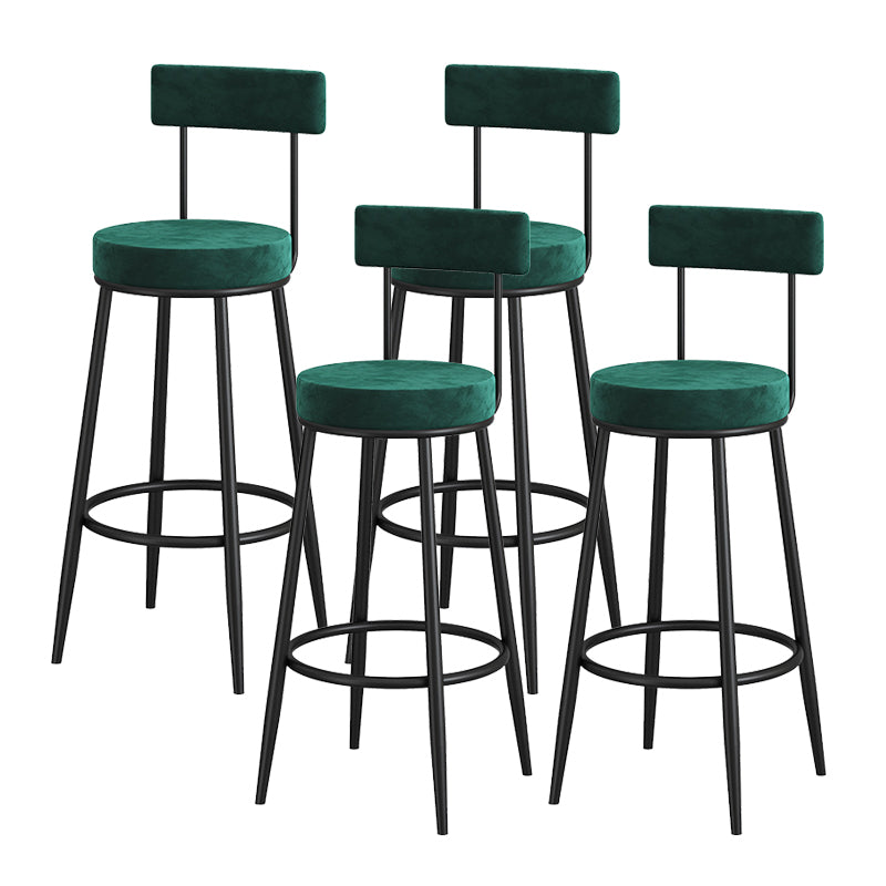 Metal Low Back Dining Stools Contemporary Armless Bar Stools with Cushion