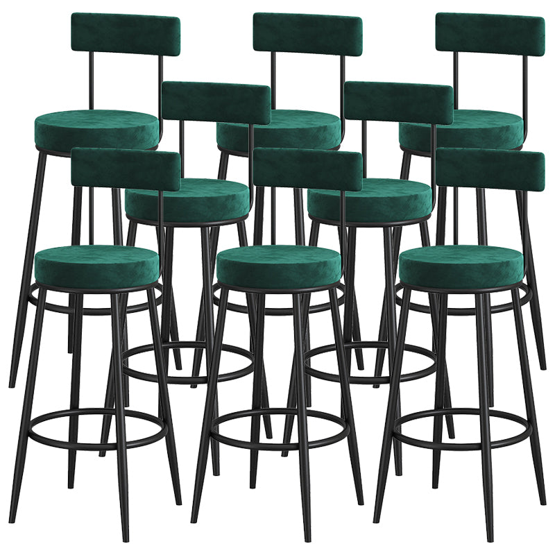 Metal Low Back Dining Stools Contemporary Armless Bar Stools with Cushion