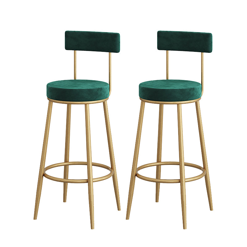 Metal Low Back Dining Stools Contemporary Armless Bar Stools with Cushion