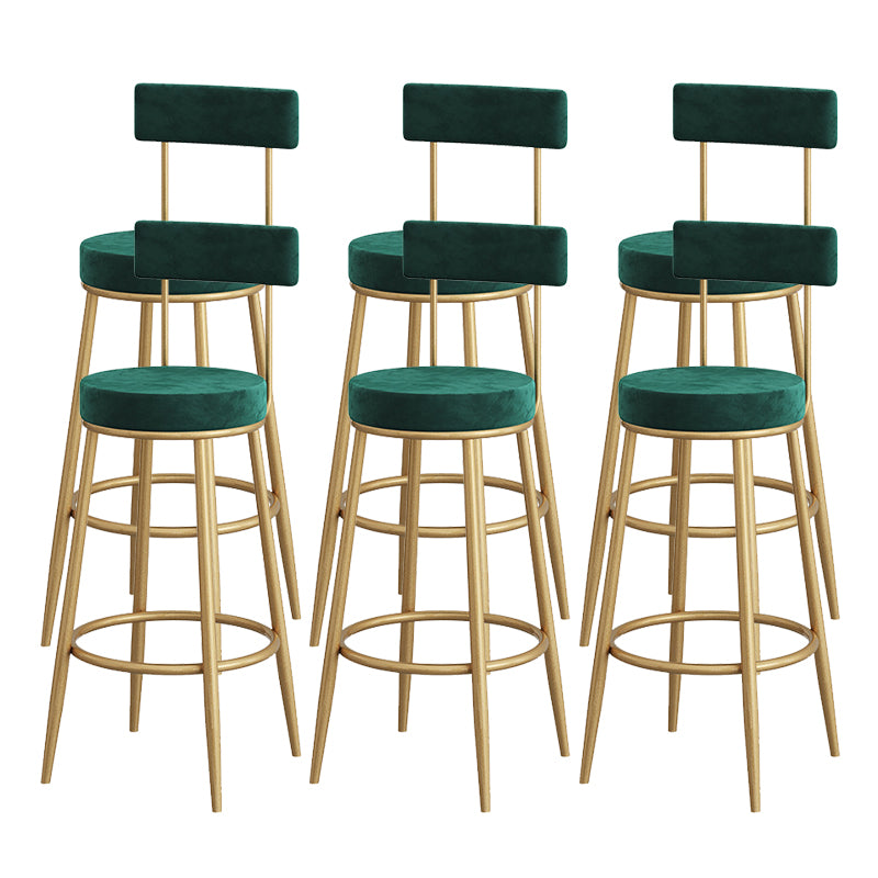 Metal Low Back Dining Stools Contemporary Armless Bar Stools with Cushion