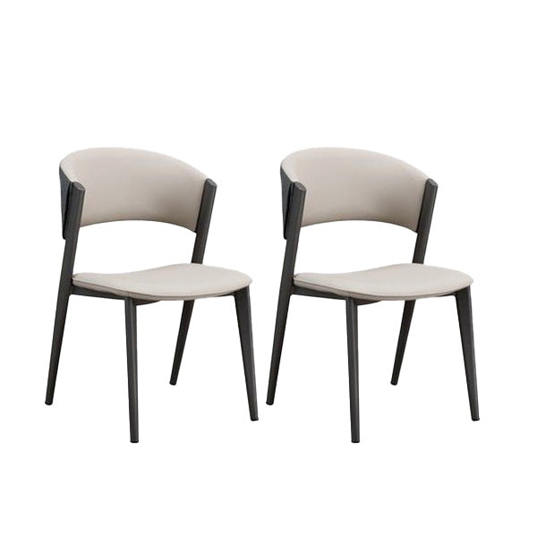 Industrial Armless Kitchen Dining Side Chair Faux Leather Side Chair