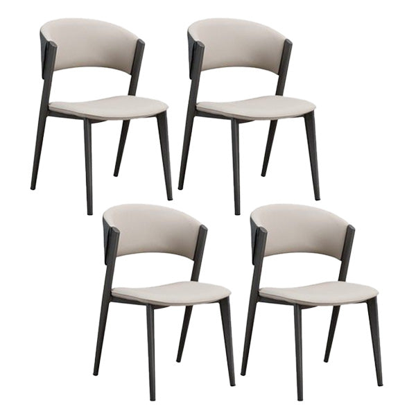 Industrial Armless Kitchen Dining Side Chair Faux Leather Side Chair