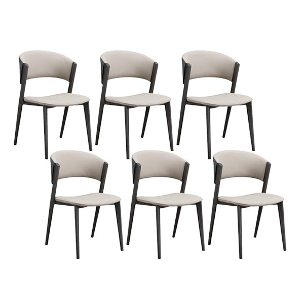 Industrial Armless Kitchen Dining Side Chair Faux Leather Side Chair