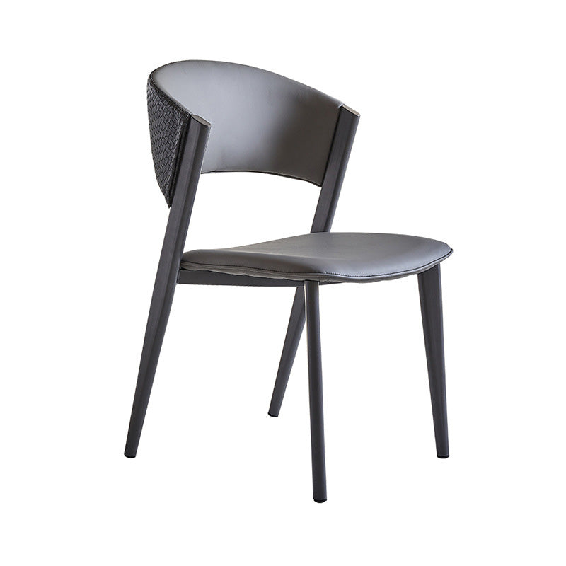 Industrial Armless Kitchen Dining Side Chair Faux Leather Side Chair