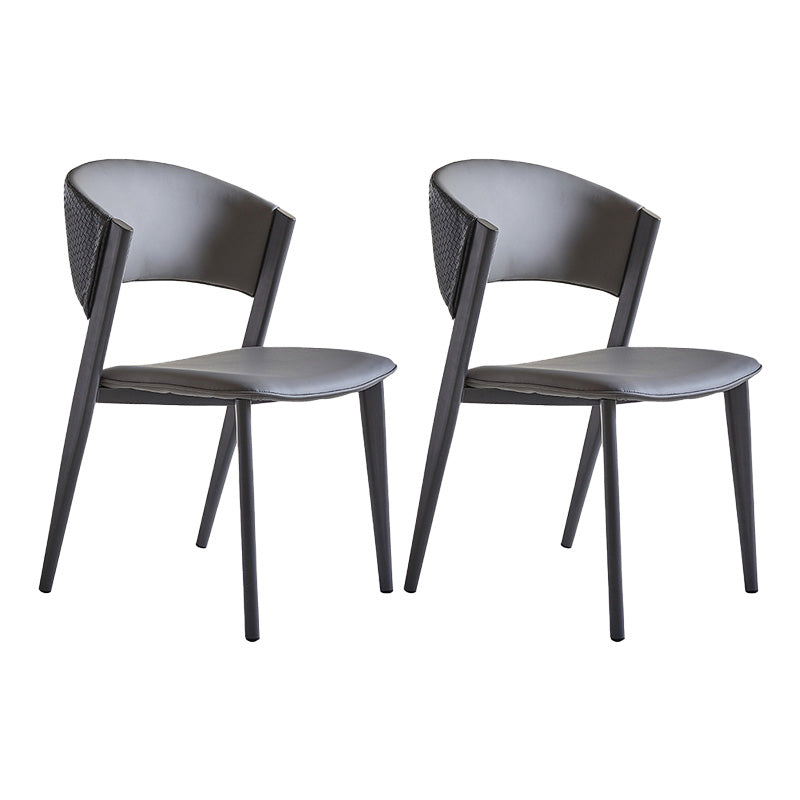 Industrial Armless Kitchen Dining Side Chair Faux Leather Side Chair