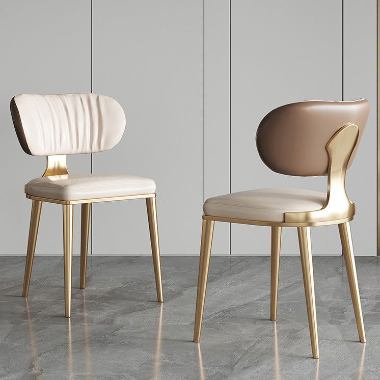 Glam Kitchen Dining Chairs Upholstered Armless Dining Chairs