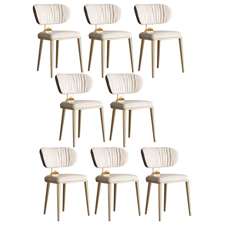 Glam Kitchen Dining Chairs Upholstered Armless Dining Chairs