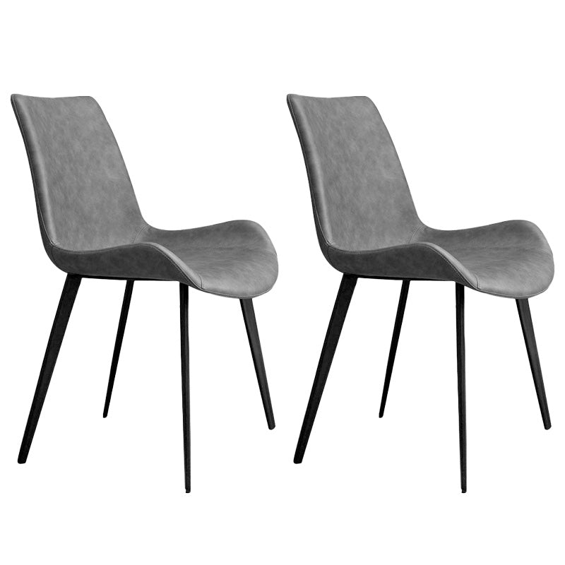 Armless Kitchen Dining Side Chair Faux Leather Parsons Chair