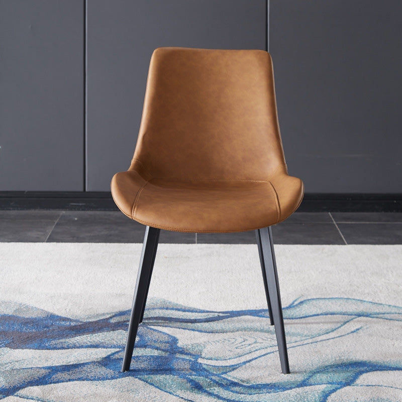 Armless Kitchen Dining Side Chair Faux Leather Parsons Chair