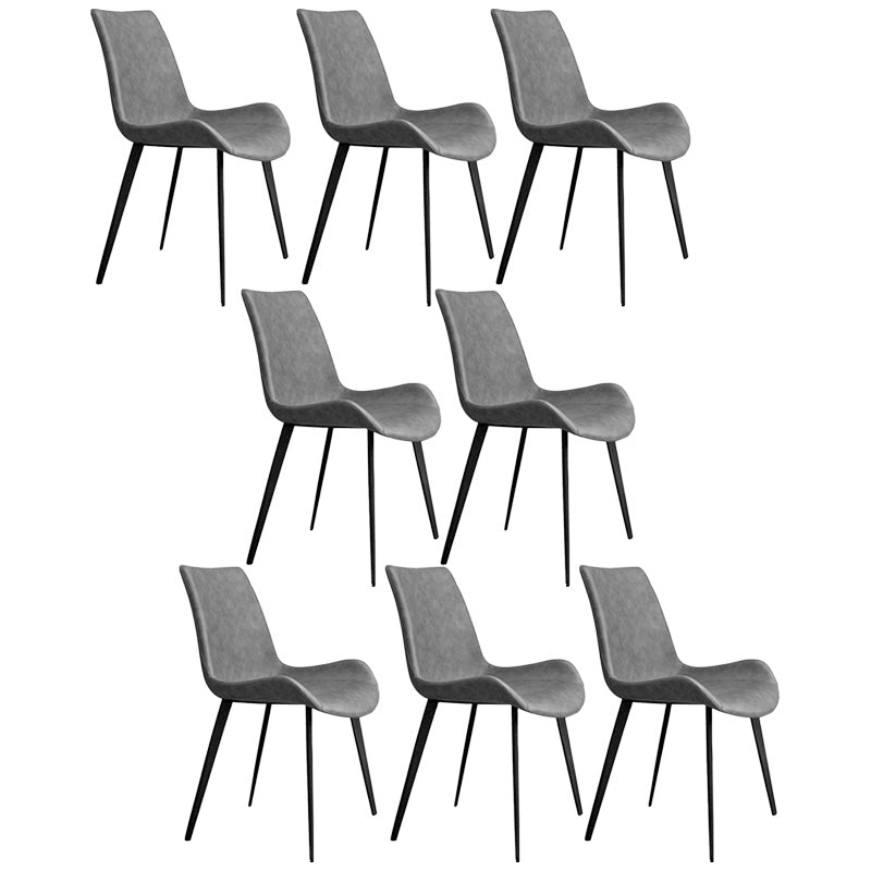 Armless Kitchen Dining Side Chair Faux Leather Parsons Chair