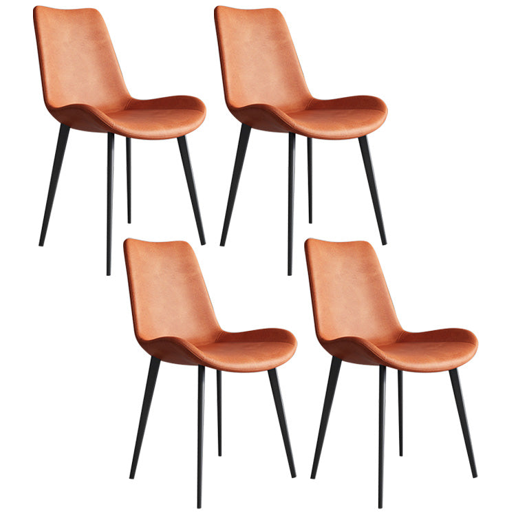 Armless Kitchen Dining Side Chair Faux Leather Parsons Chair