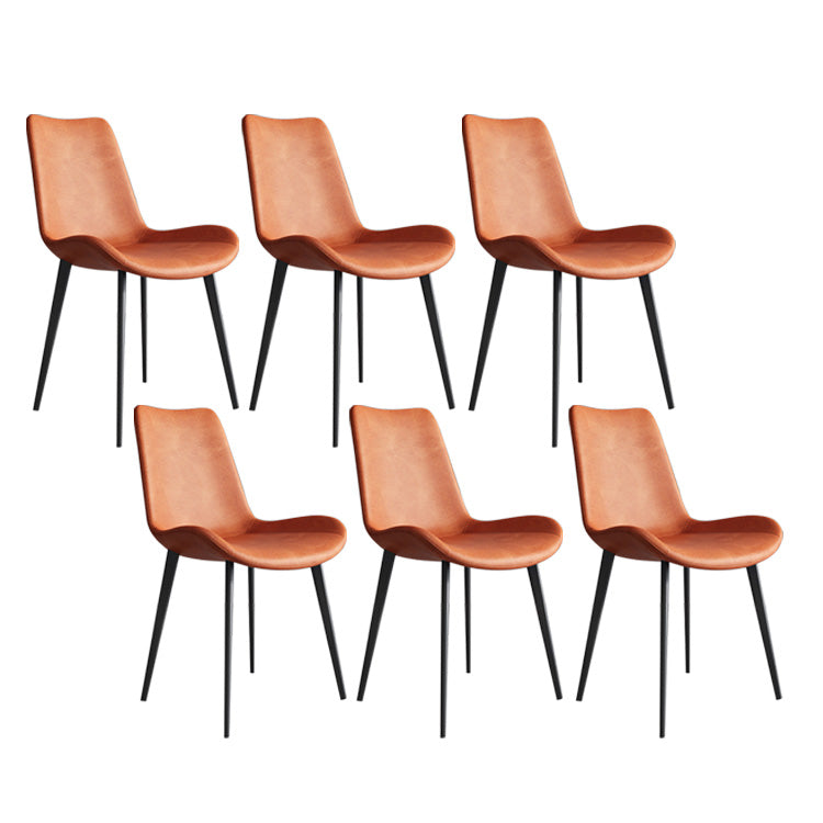 Armless Kitchen Dining Side Chair Faux Leather Parsons Chair