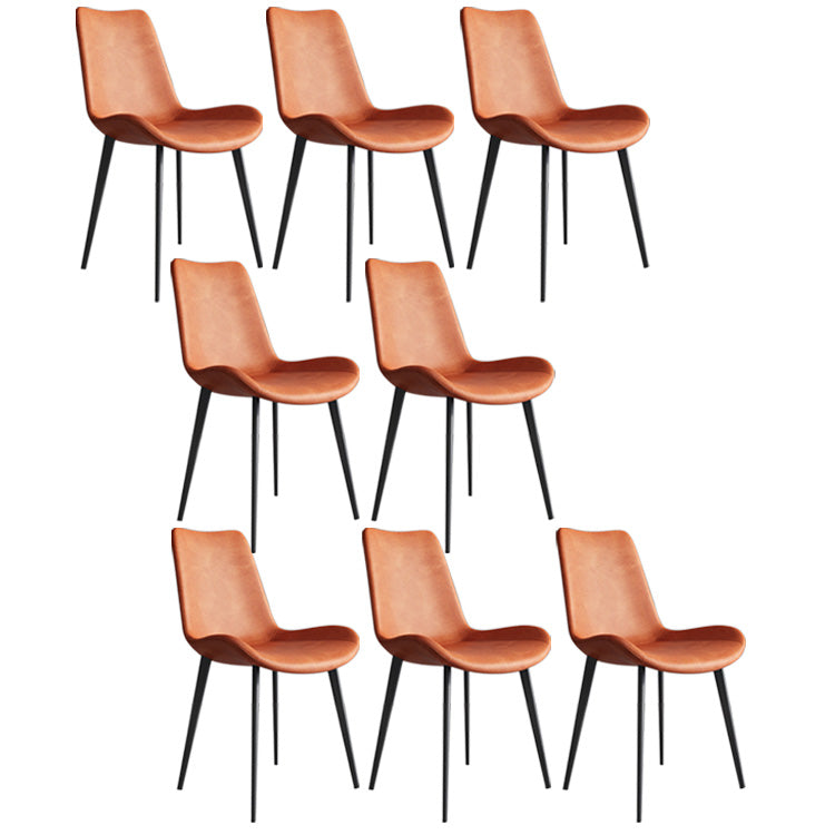 Armless Kitchen Dining Side Chair Faux Leather Parsons Chair