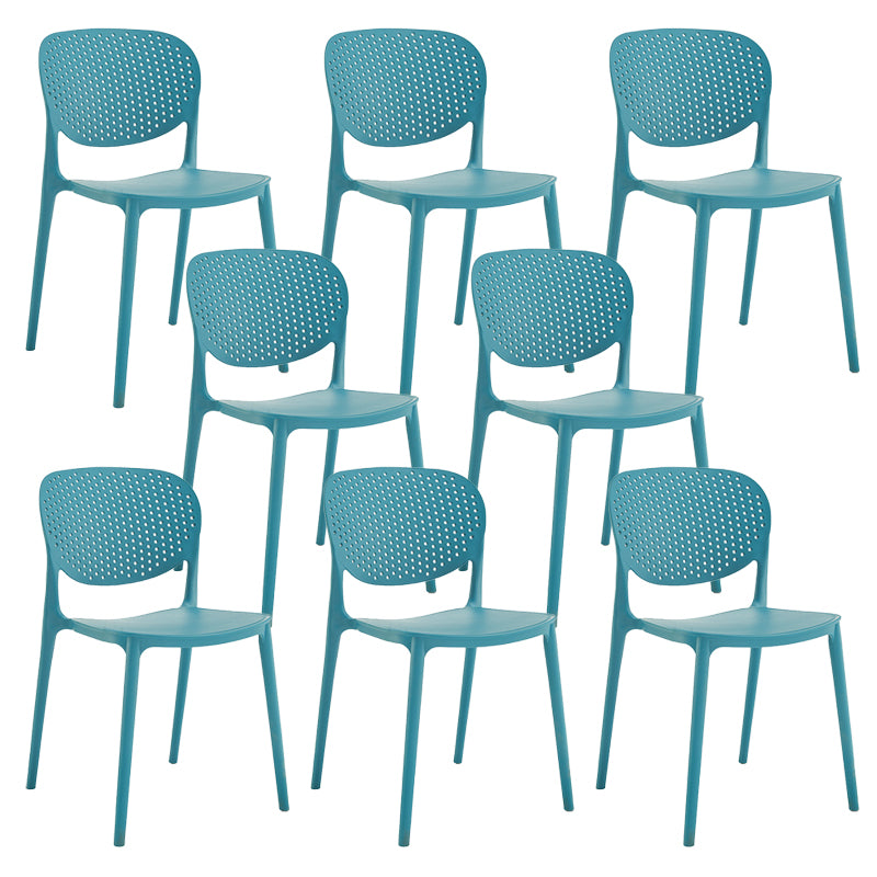 Indoor-Outdoor Plastic Dining Chair Open Back Stacking Side Chair