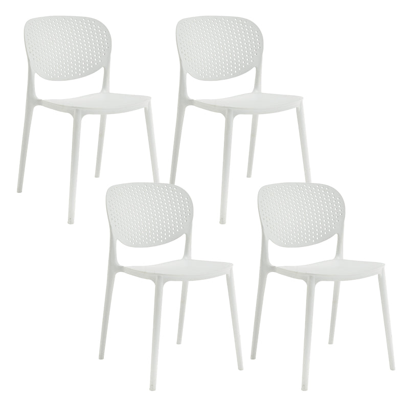 Indoor-Outdoor Plastic Dining Chair Open Back Stacking Side Chair