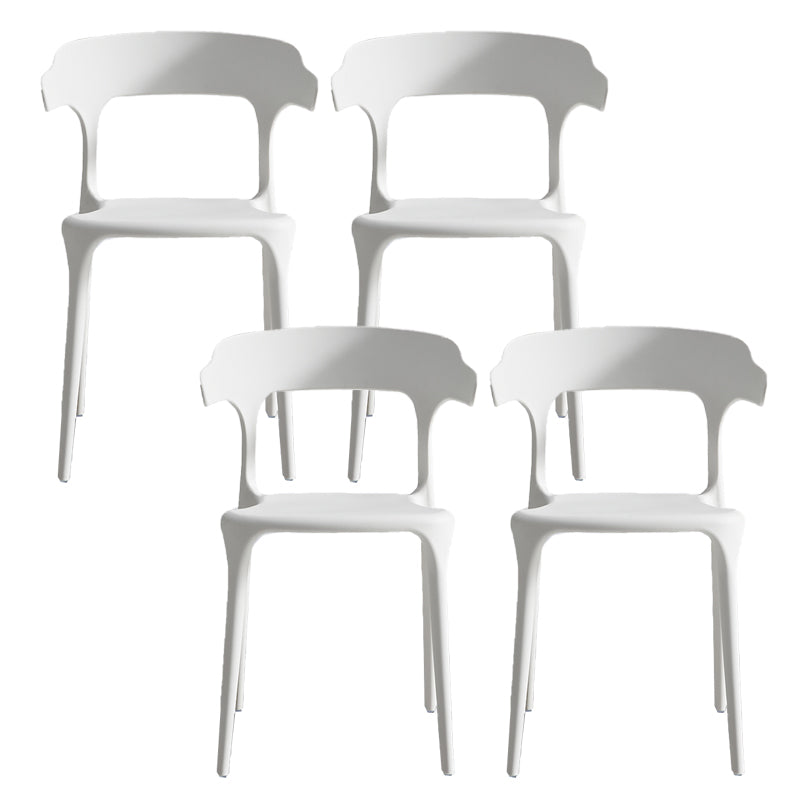 Home Stacking Dining Chair Armless Open Back Plastic Side Chair