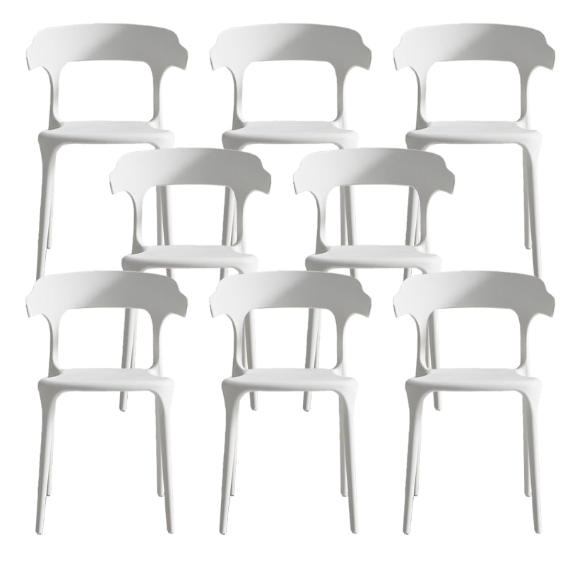 Home Stacking Dining Chair Armless Open Back Plastic Side Chair