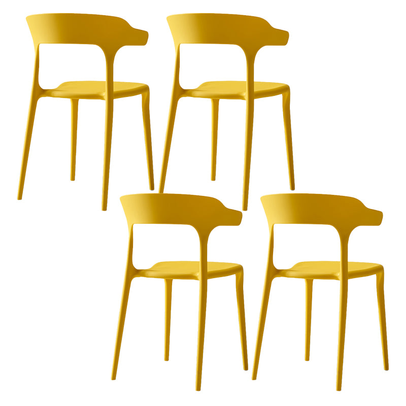 Home Stacking Dining Chair Armless Open Back Plastic Side Chair