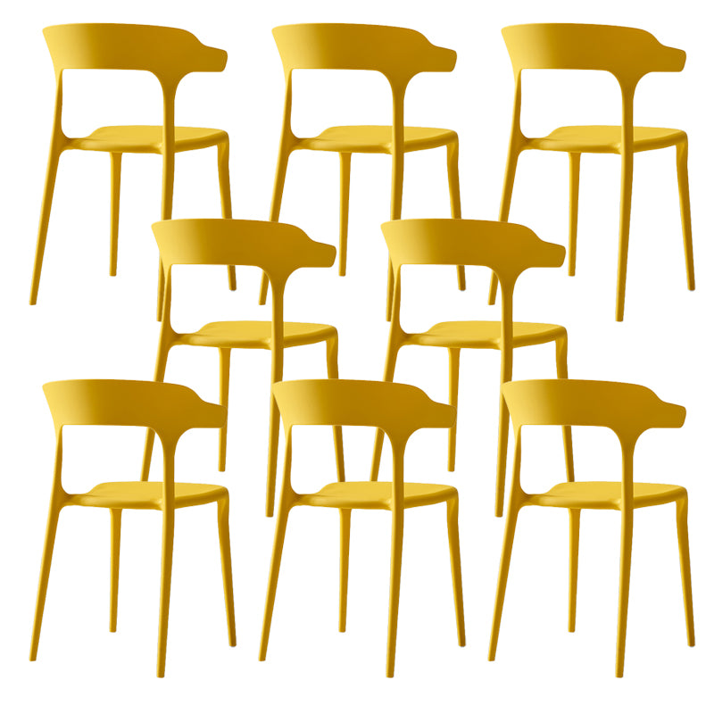 Home Stacking Dining Chair Armless Open Back Plastic Side Chair