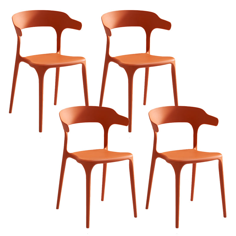 Home Stacking Dining Chair Armless Open Back Plastic Side Chair
