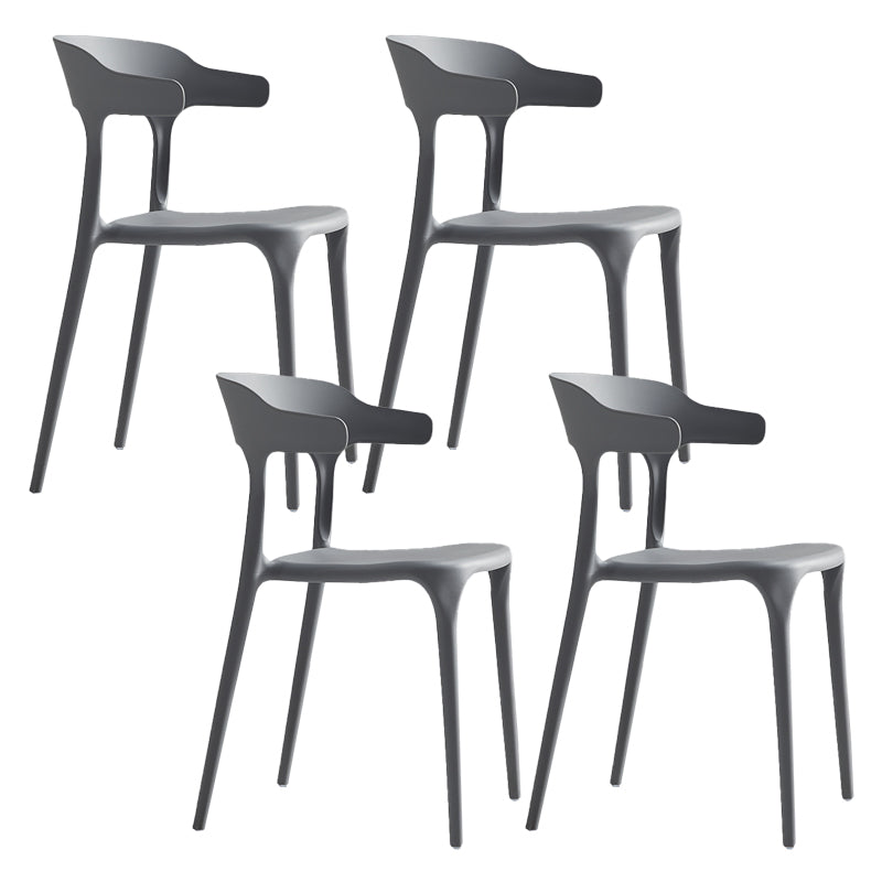 Home Stacking Dining Chair Armless Open Back Plastic Side Chair