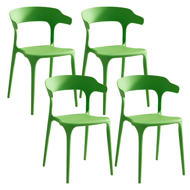 Home Stacking Dining Chair Armless Open Back Plastic Side Chair