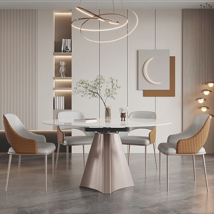 Home Kitchen Glam Dining Chair Metal Legs Upholstered Arm Chair