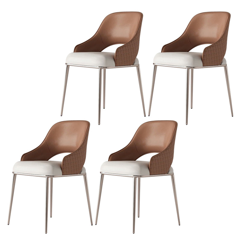 Home Kitchen Glam Dining Chair Metal Legs Upholstered Arm Chair