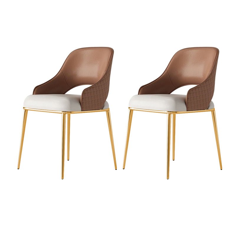 Home Kitchen Glam Dining Chair Metal Legs Upholstered Arm Chair