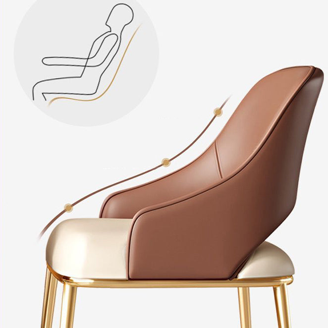 Home Kitchen Glam Dining Chair Metal Legs Upholstered Arm Chair