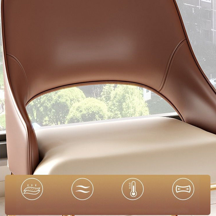 Home Kitchen Glam Dining Chair Metal Legs Upholstered Arm Chair