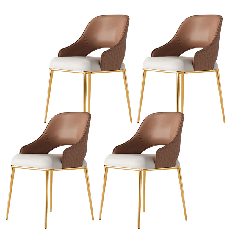 Home Kitchen Glam Dining Chair Metal Legs Upholstered Arm Chair