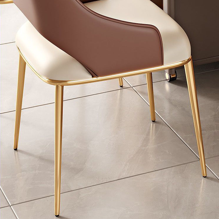 Home Kitchen Glam Dining Chair Metal Legs Upholstered Arm Chair