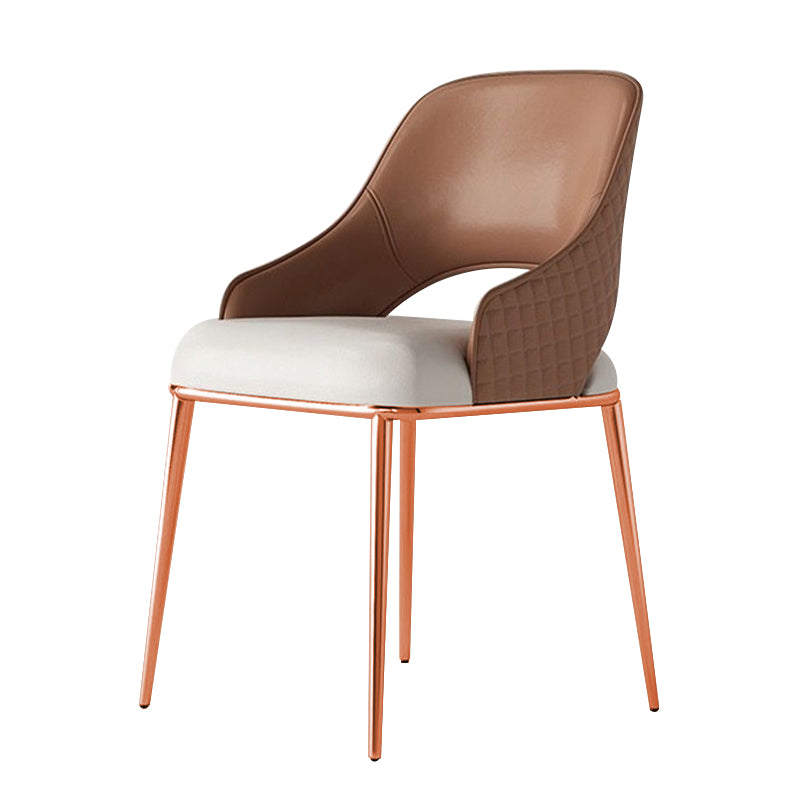 Home Kitchen Glam Dining Chair Metal Legs Upholstered Arm Chair