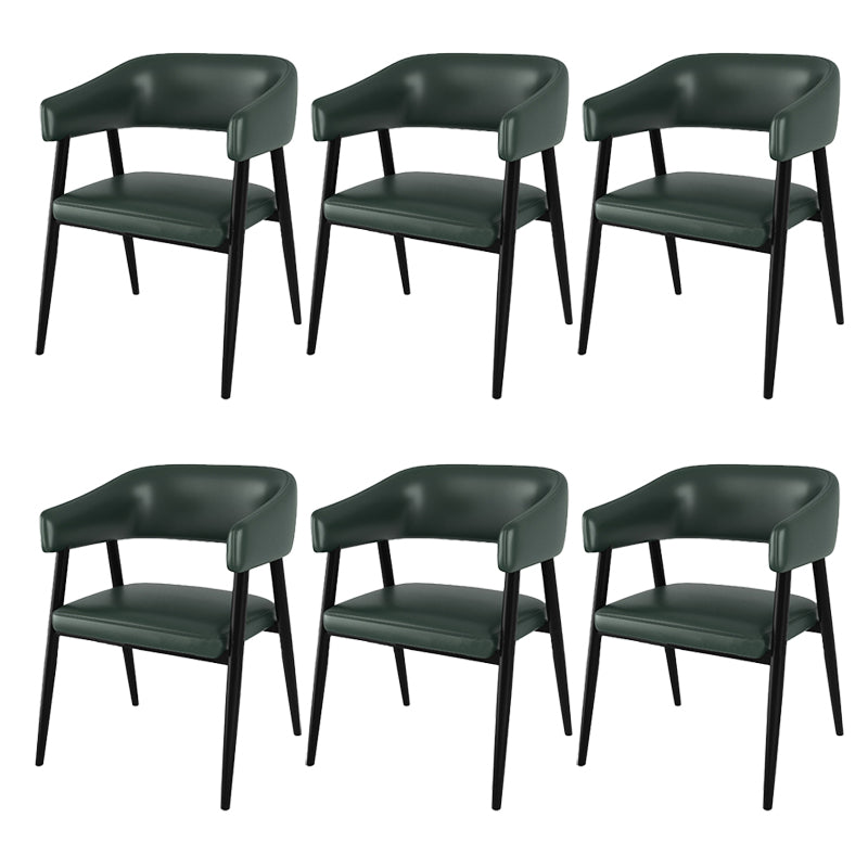 Contemporary Kitchen Dining Side Chair Faux Leather Open Back Dining Side Chair