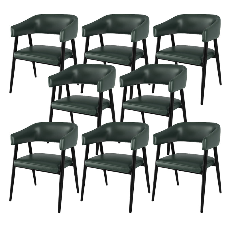 Contemporary Kitchen Dining Side Chair Faux Leather Open Back Dining Side Chair