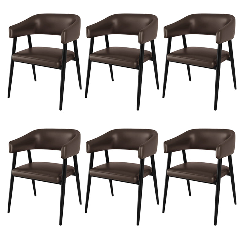 Contemporary Kitchen Dining Side Chair Faux Leather Open Back Dining Side Chair