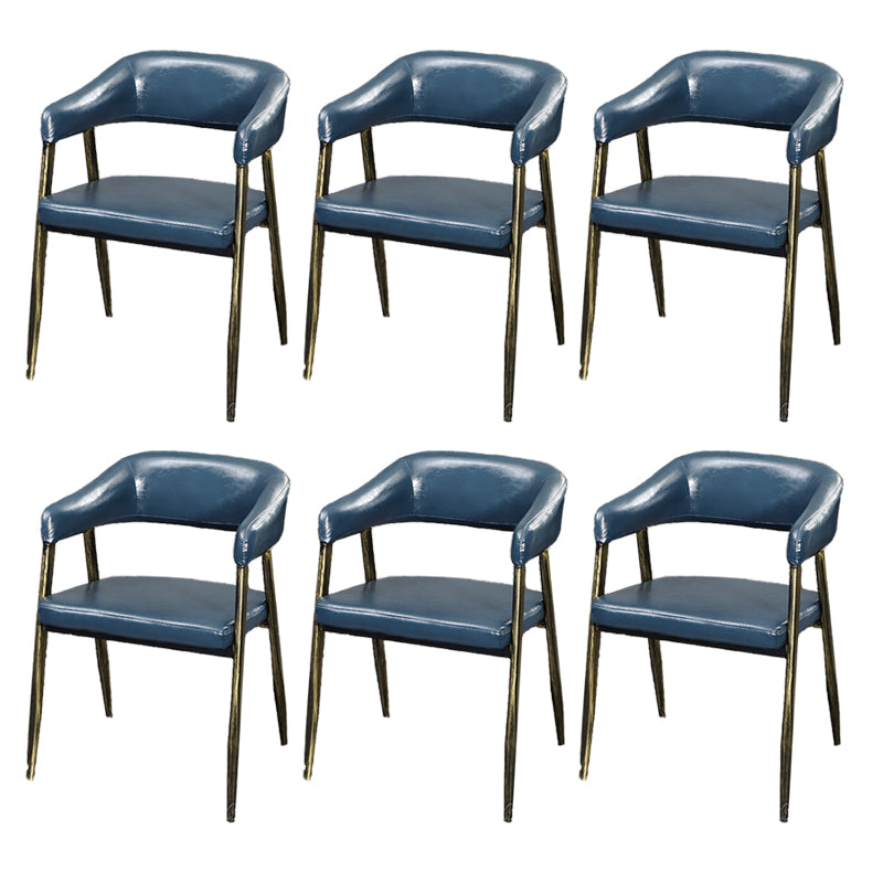 Faux Leather Kitchen Dining Side Chair Glam Open Back Dining Side Chair