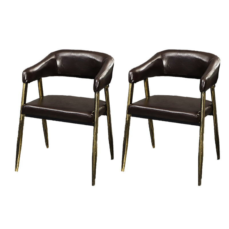 Faux Leather Kitchen Dining Side Chair Glam Open Back Dining Side Chair