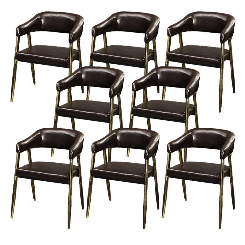 Faux Leather Kitchen Dining Side Chair Glam Open Back Dining Side Chair