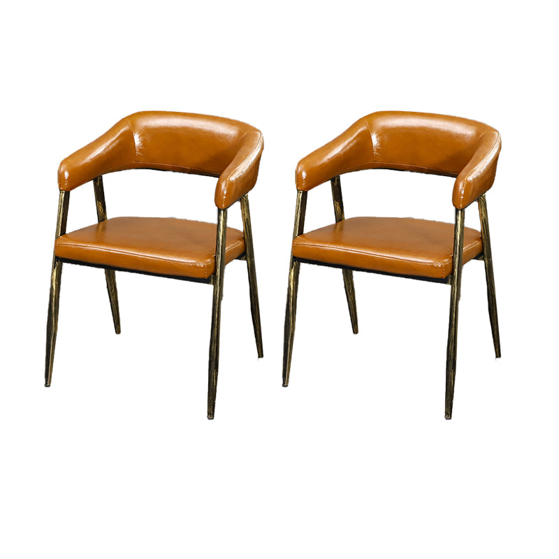 Faux Leather Kitchen Dining Side Chair Glam Open Back Dining Side Chair