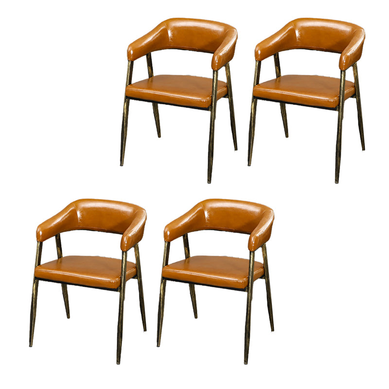 Faux Leather Kitchen Dining Side Chair Glam Open Back Dining Side Chair