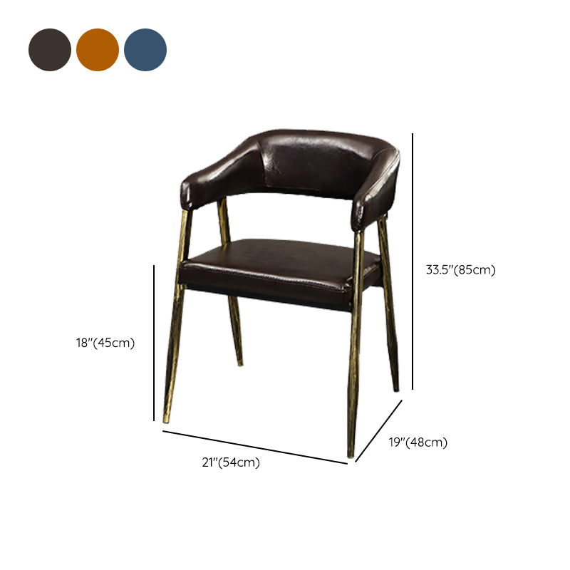 Faux Leather Kitchen Dining Side Chair Glam Open Back Dining Side Chair