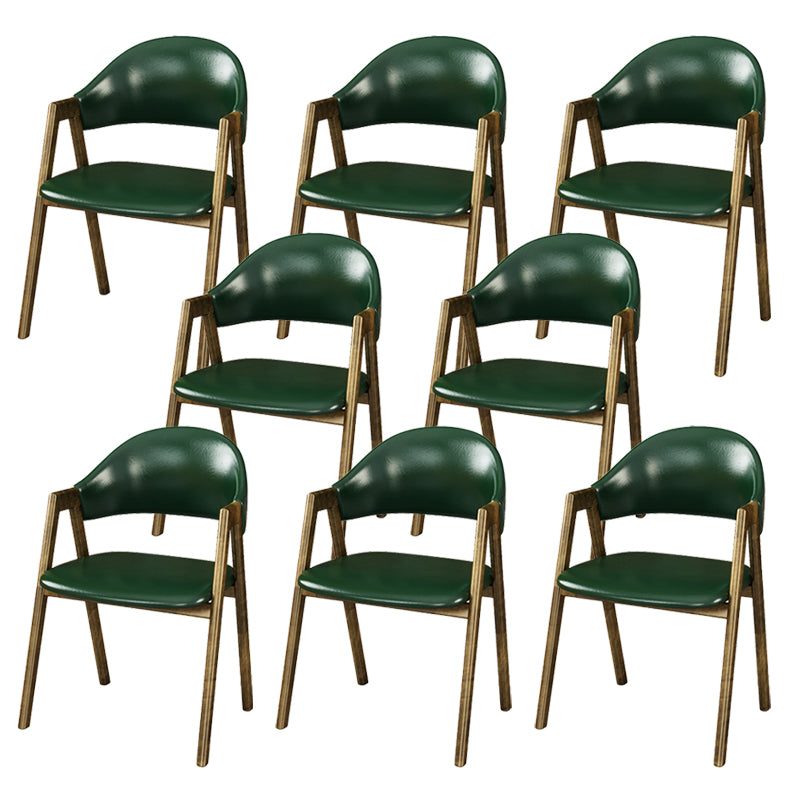 Glam Faux Leather Kitchen Dining Side Chairs Open Back Dining Side Chair