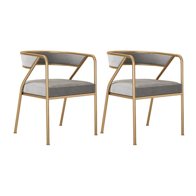 Dining Room Glam Chair Gold Legs Velvet Arm Chair with Upholstered