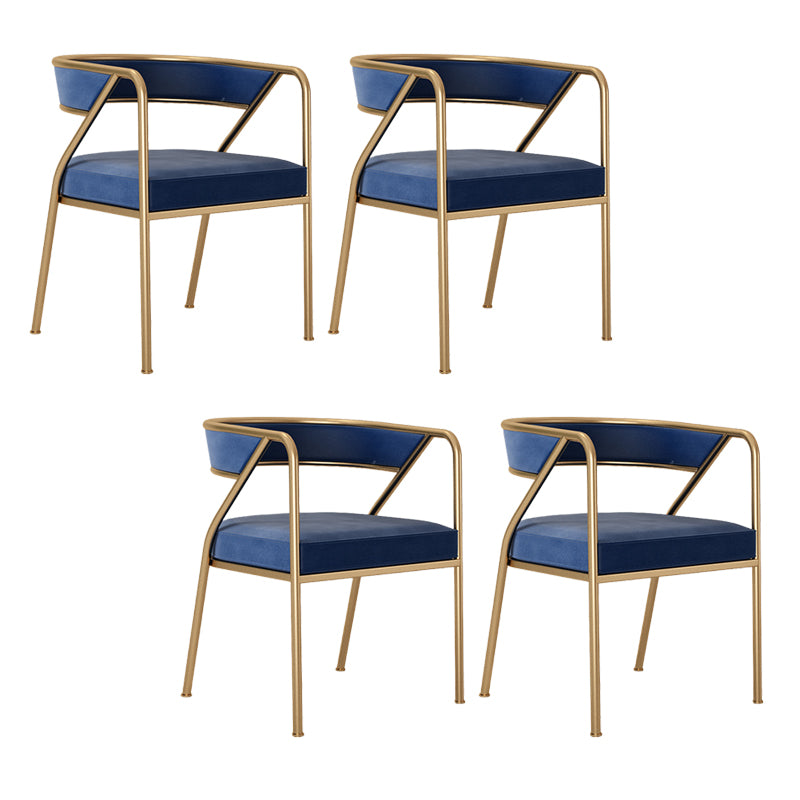 Dining Room Glam Chair Gold Legs Velvet Arm Chair with Upholstered