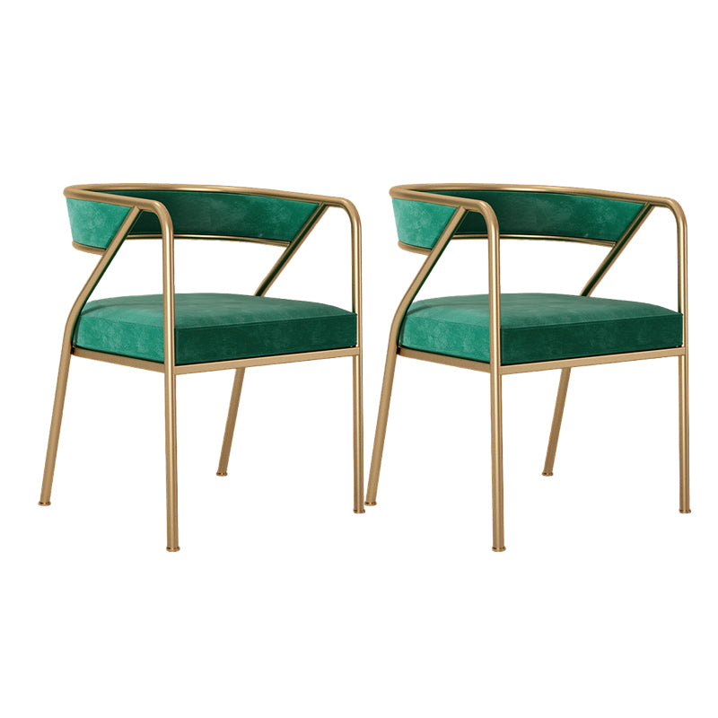 Dining Room Glam Chair Gold Legs Velvet Arm Chair with Upholstered