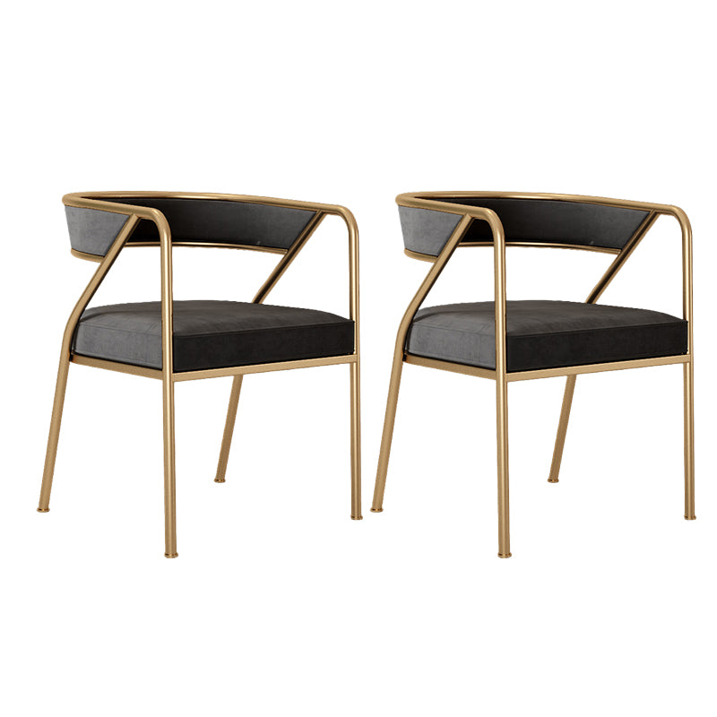 Dining Room Glam Chair Gold Legs Velvet Arm Chair with Upholstered